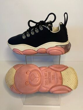 Moschino Couture Teddy Sole Sneakers Black EU 36 / US 6 “This Is Not A Toy”